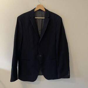 Men’s Theory Wool Suit Jacket Navy Blue Sz 42 Reg Blazer Tailored Sports Coat